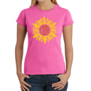 Pink Small Women's Word Art T-Shirt - Sunflower