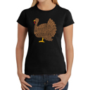 Black Medium Thanksgiving - Women's Word Art T-Shirt