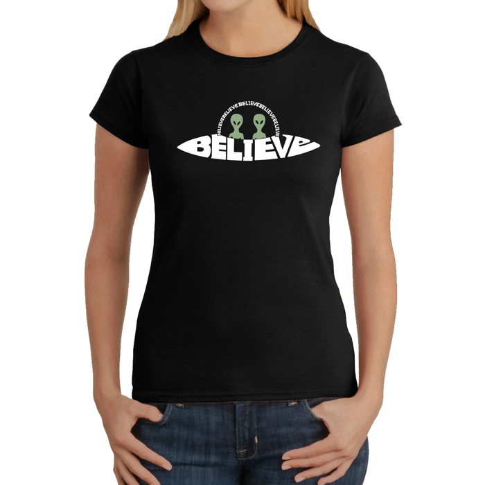 Believe UFO - Women's Word Art T-Shirt