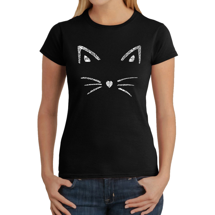 Women's Word Art T-Shirt - Whiskers