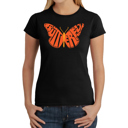 Black Small Butterfly - Women's Word Art T-Shirt