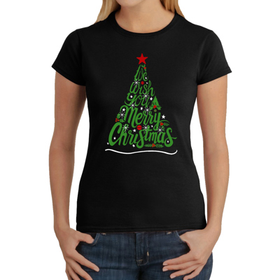 We Wish You A Merry Christmas - Women's Word Art T-Shirt