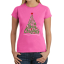 Pink XXL We Wish You A Merry Christmas - Women's Word Art T-Shirt