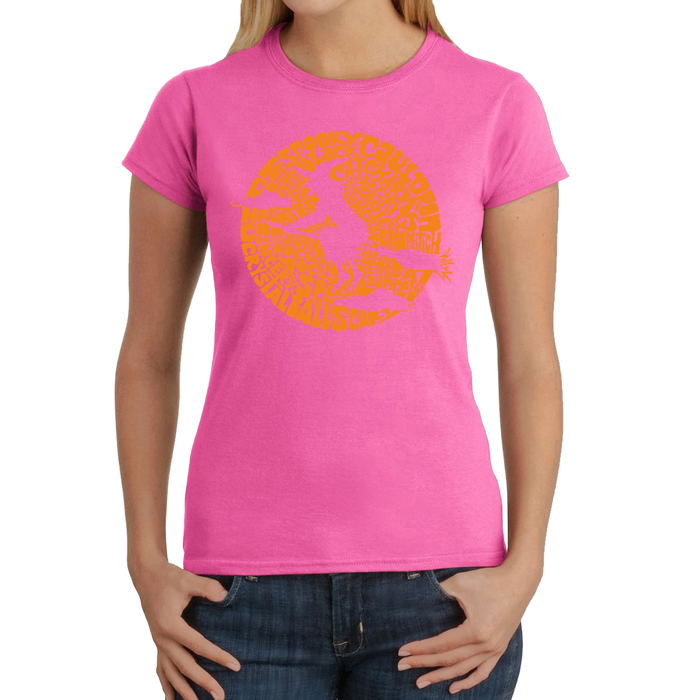 Women's Word Art T-Shirt - Spooky Witch