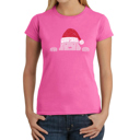 Pink XXL Christmas Peeking Dog - Women's Word Art T-Shirt