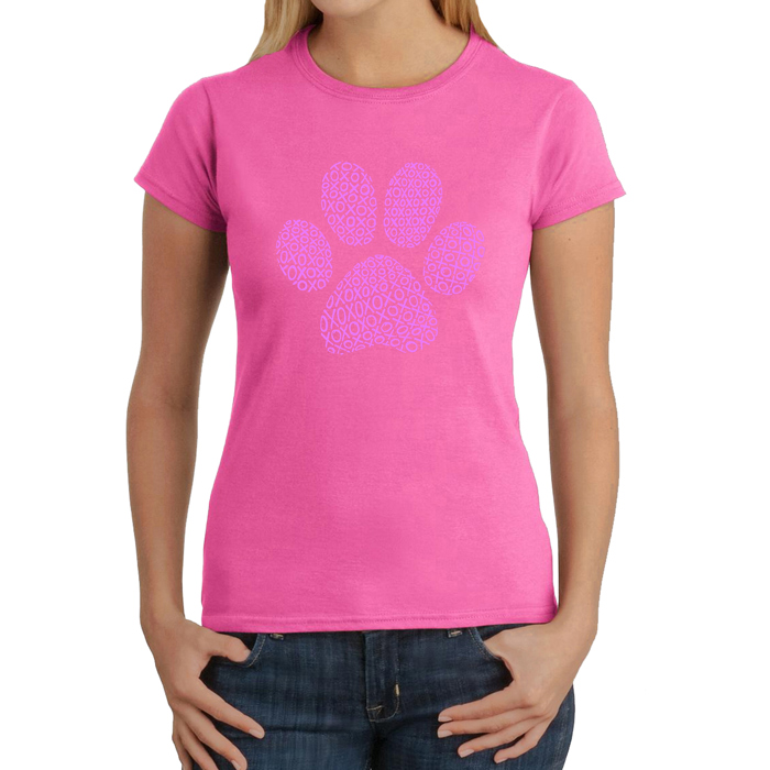 Women's Word Art T-Shirt - XOXO Dog Paw