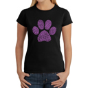 Black Small Women's Word Art T-Shirt - XOXO Dog Paw