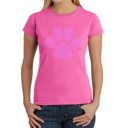 Pink Medium Women's Word Art T-Shirt - XOXO Dog Paw