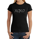 Black Small Women's Word Art T-Shirt - XOXO