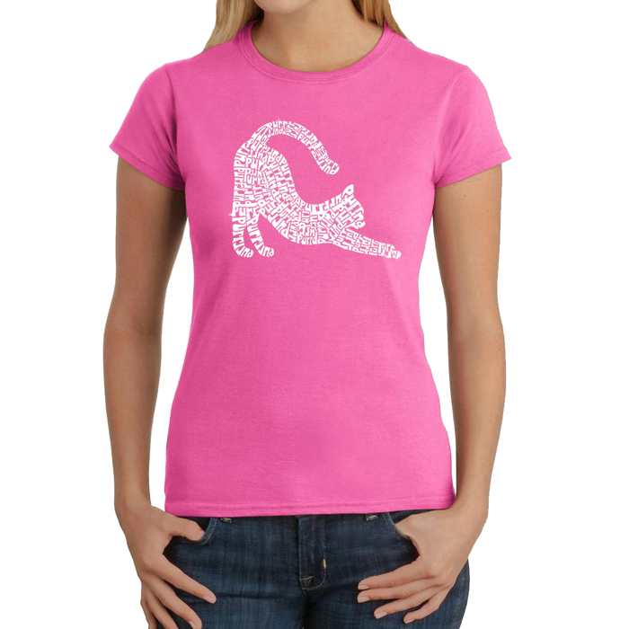 Stretching Cat - Women's Word Art T-Shirt