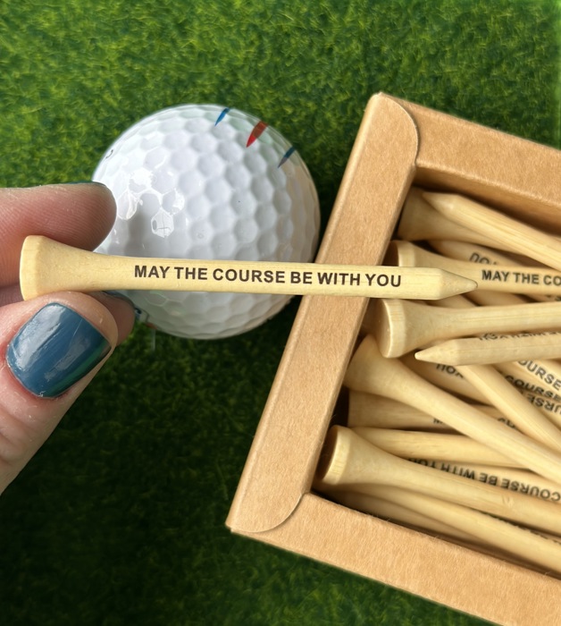 Golf Tee May the course be with you funny gift for dad grandpa for Father's Day