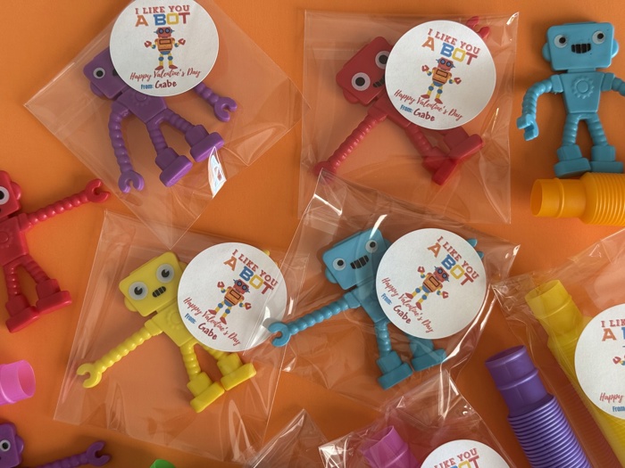 Robot Alien Valentines | Classroom Party Favor with Stickers