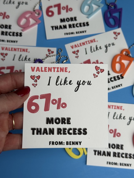 67 Valentine Party Favor funny meme for School birthday Handout For Kids and teens 3d printed keychain