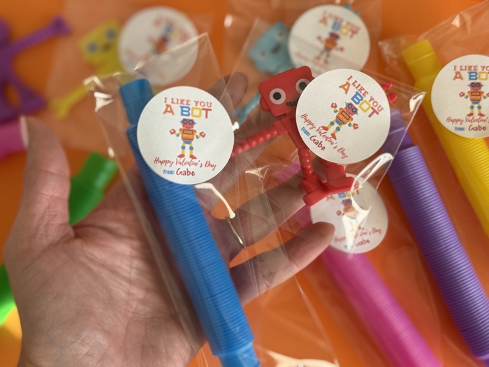 Robot Alien Valentines | Classroom Party Favor with Stickers