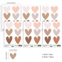  Boho Heart Wall Decal - Wallpaper Peel and Stick Minimalist Art Decor - Nursery Removable Wallpaper- Valentine