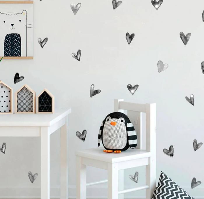 Heart Wall Decal - Minimalist Art Decor - Nursery Removable Wallpaper