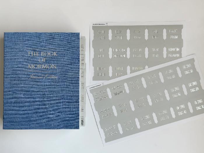 Minimalist Bible and LDS Book of Mormon Tab Stickers Laminated Scriptures Tabs Christian Gift Gold Foil or Silver Foil