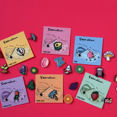 Croc Charm Valentine Cards, School Classroom Favors