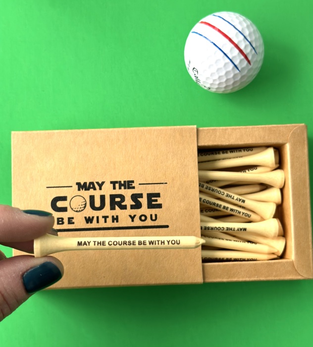 Golf Tee May the course be with you funny gift for dad grandpa for Father's Day