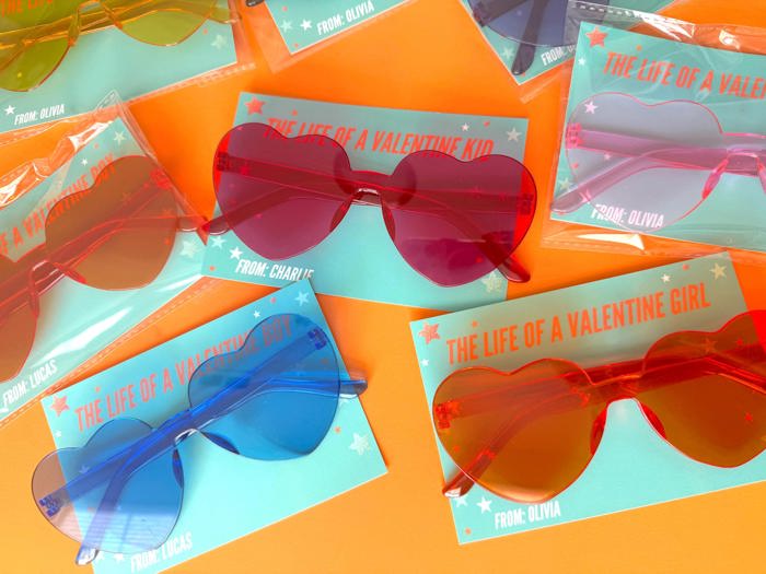Valentine heart sunglasses  Non Candy Valentines for kids, for school, for class, for girls, favor for classroom handout