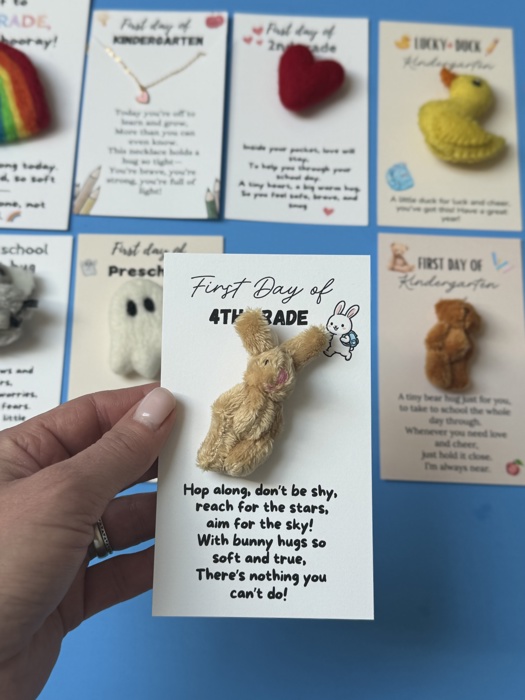 Kindergarten back to school gift for first day of school for prek pocket hug with card and felt Ghost gift for kids
