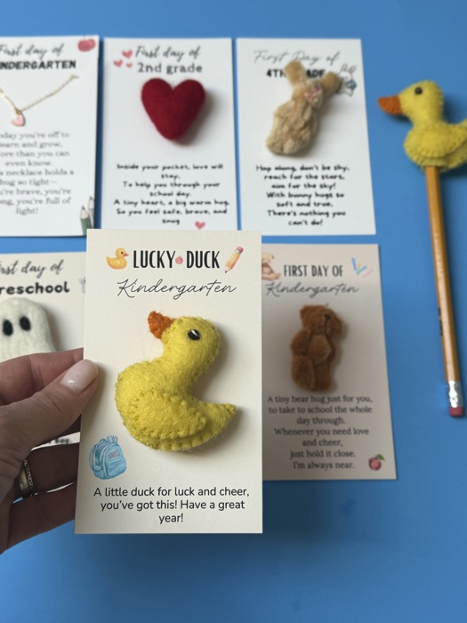 Kindergarten back to school gift for first day of school for prek pocket hug with card and felt Ghost gift for kids