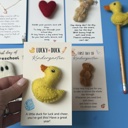 DUCK Kindergarten back to school gift for first day of school for prek pocket hug with card and felt Ghost gift for kids