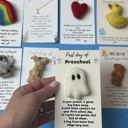 GHOST Kindergarten back to school gift for first day of school for prek pocket hug with card and felt Ghost gift for kids