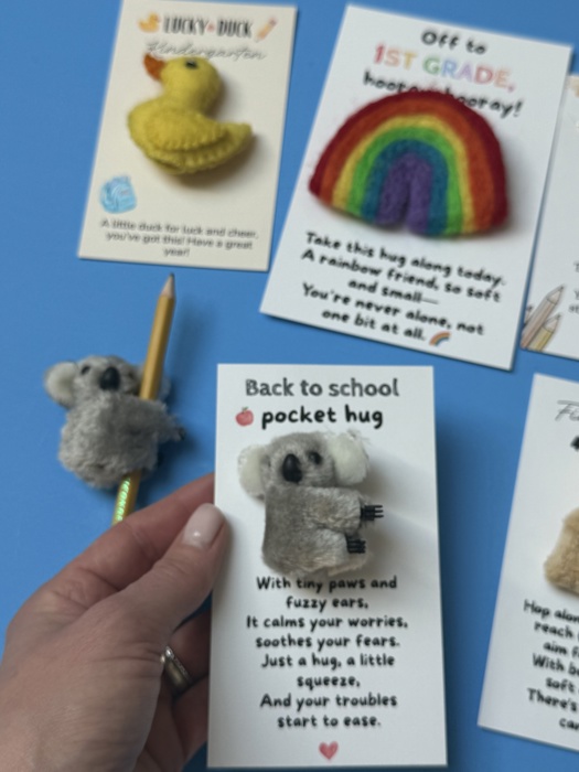 Kindergarten back to school gift for first day of school for prek pocket hug with card and felt Ghost gift for kids