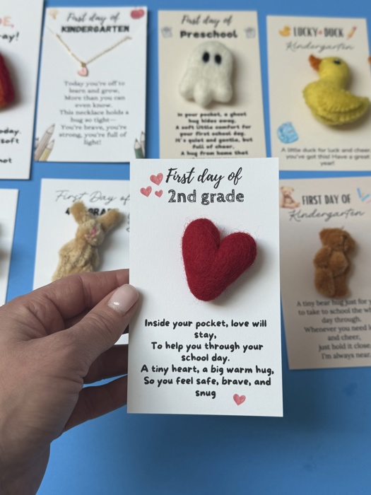 Kindergarten back to school gift for first day of school for prek pocket hug with card and felt Ghost gift for kids