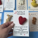 FELT RED HEART Kindergarten back to school gift for first day of school for prek pocket hug with card and felt Ghost gift for kids