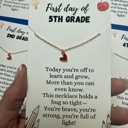 NECKLACE RED HEART Kindergarten back to school gift for first day of school for prek pocket hug with card and felt Ghost gift for kids