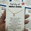 NECKLACE WHITE HEART Kindergarten back to school gift for first day of school for prek pocket hug with card and felt Ghost gift for kids
