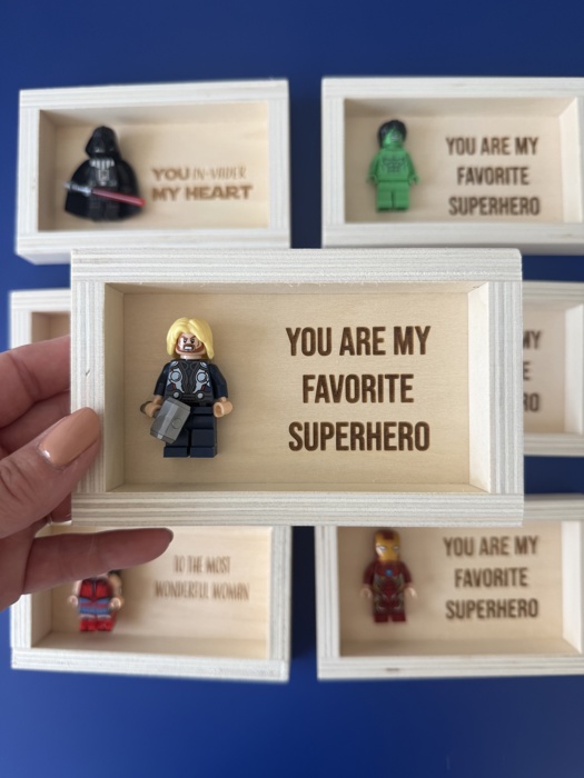 Superhero Shadow Box Valentine Gift | Funny Gift for Him