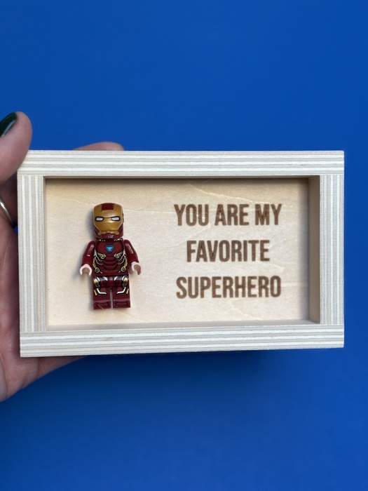 Superhero Shadow Box Valentine Gift | Funny Gift for Him