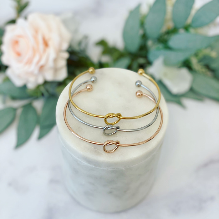 Teacher Appreciation End of Year Teacher Gift Knot Bangle & Heart Card! Teacher thank you! NON-Tarnish!