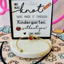  Teacher Appreciation End of Year Teacher Gift Knot Bangle! NON-TARNISH, Personalized card, bangle, box & ribbon included too!