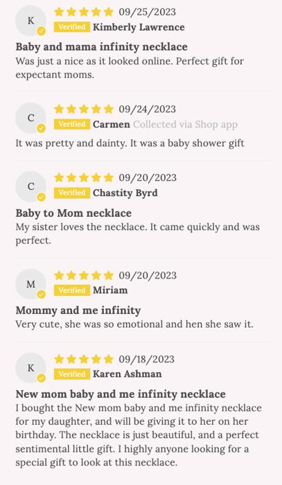 New mom baby and me infinity necklace, Congratulations baby gift, pregnancy gift, baby shower & gender reveal gift! NON-Tarnish! 552 FIVE STAR REVIEWS!
