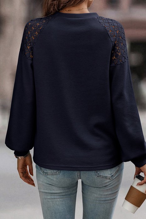 Lace Shoulder Sweater Top