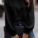  Lace Shoulder Sweater Top