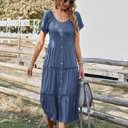  Graceful Tiers Midi Dress