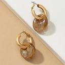  Hollow tube hoop earrings with dangling acetate