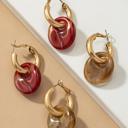  Hollow tube hoop earrings with dangling acetate