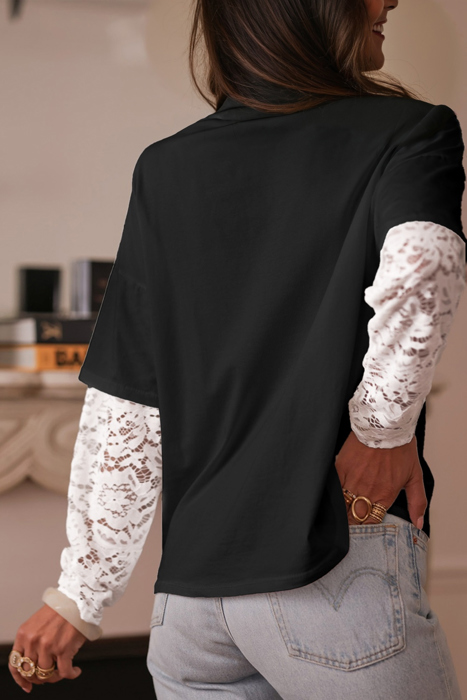 Lace Layered Contrast Top