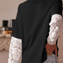  Lace Layered Contrast Top
