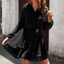  Wrap Front Tiered Ruffled Dress