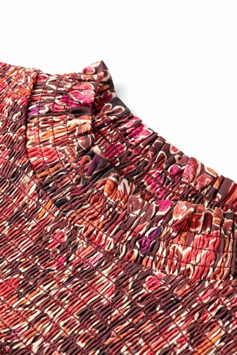 Crimson Meadow Smocked Mini Dress