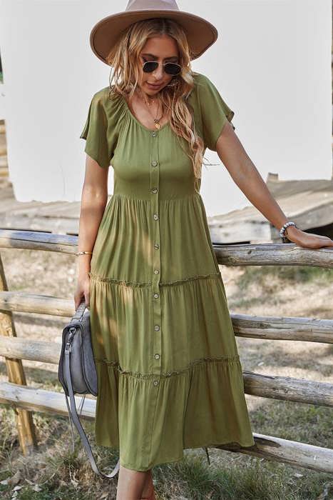 Graceful Tiers Midi Dress