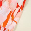  Coral Flame Petal Tier Dress