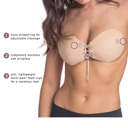  Invisible Lace-Up Adhesive Bra – Pull String Push Up Sticky Bra (Nude Color)